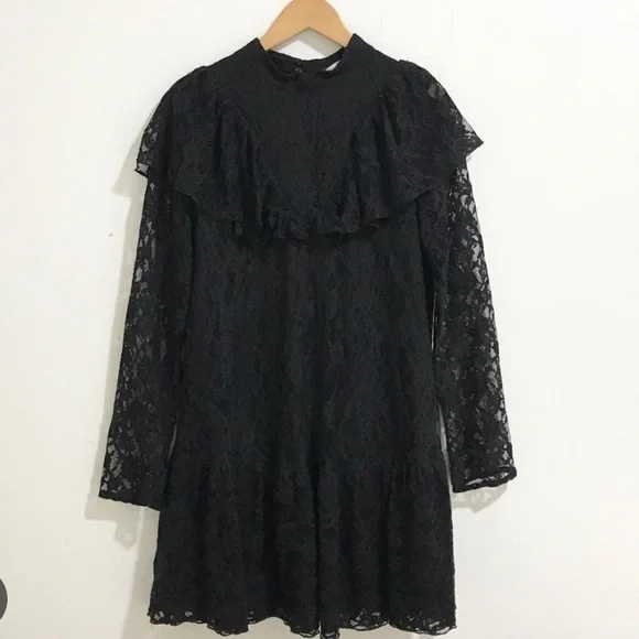 ZARA lace mini dress small black size s - Picture 9 of 13